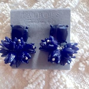 Talbots pierced navy earrings
